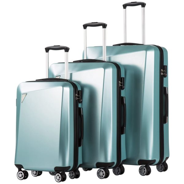Luggage 3 Piece Sets PC+ABS Spinner Suitcase