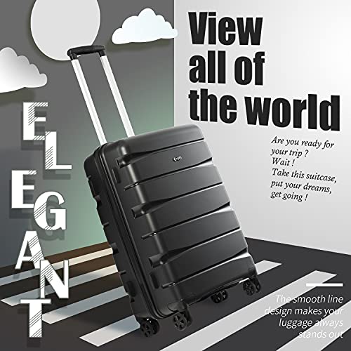Luggage Expandable 3 Piece Sets PC+ABS Spinner Suitcase Built-In TSA lock 20 inch 24 inch 28 inch
