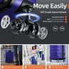 SHOWKOO Luggage Sets Expandable PC+ABS Durable Suitcase Sets Double Wheels TSA Lock Pink 3pcs