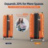 SHOWKOO Luggage Sets Expandable PC+ABS Durable Suitcase Sets Double Wheels TSA Lock Pink 3pcs