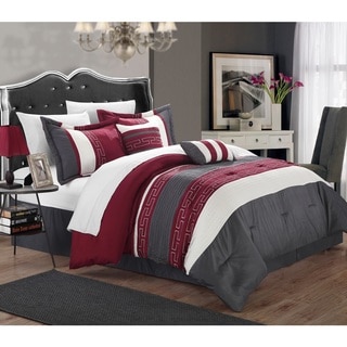 Chic Home Caleb Hotel Collection Burgundy 6-Piece Comforter Set