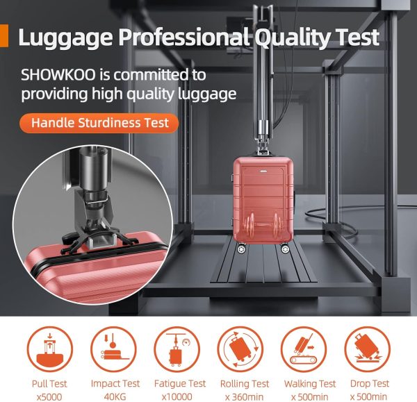 SHOWKOO Luggage Sets Expandable PC+ABS Durable Suitcase Sets Double Wheels TSA Lock Pink 3pcs