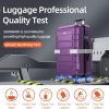 SHOWKOO Luggage Sets Expandable PC+ABS Durable Suitcase Sets Double Wheels TSA Lock Pink 3pcs