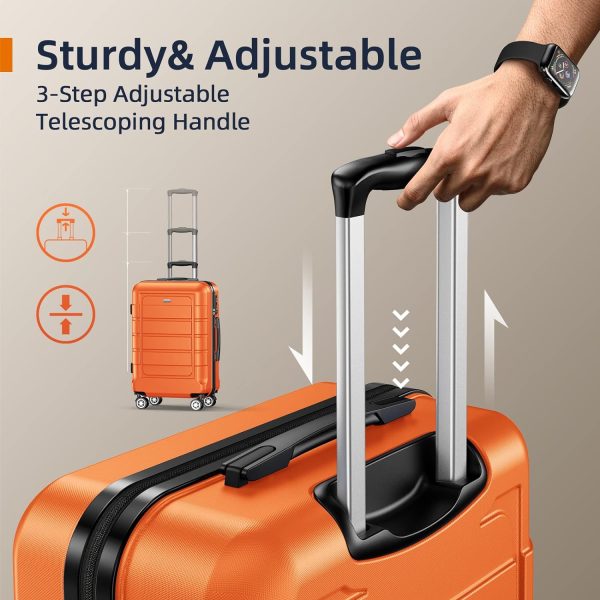SHOWKOO Luggage Sets Expandable PC+ABS Durable Suitcase Sets Double Wheels TSA Lock Pink 3pcs