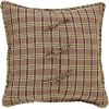 Tan Rustic Bedding VHC Wyatt Euro Sham Cotton Plaid