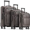 Luggage Sets 3 Piece Softside Expandable Lightweight Durable Suitcase Sets Double Spinner Wheels TSA Lock