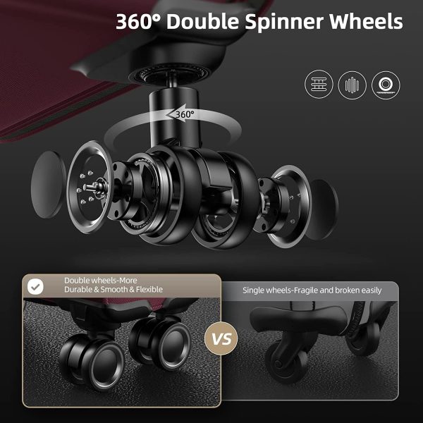 Luggage Sets 3 Piece Softside Expandable Lightweight Durable Suitcase Sets Double Spinner Wheels TSA Lock