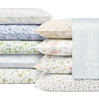 Laura Ashley Soft & Silky 300 Thread Count Sateen Cotton Sheet Set.