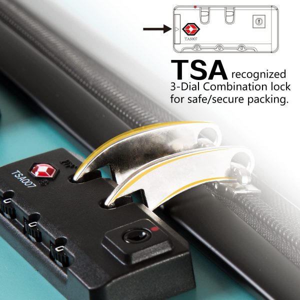 Luggage 3 Piece Sets PC+ABS Spinner Suitcase