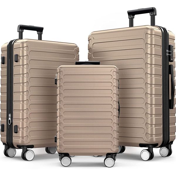 Luggage Sets Expandable ABS Hardshell 3pcs Clearance Luggage Hardside Lightweight Durable Suitcase sets Spinner Wheels Suitcase with TSA Lock