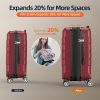 SHOWKOO Luggage Sets Expandable PC+ABS Durable Suitcase Sets Double Wheels TSA Lock Pink 3pcs