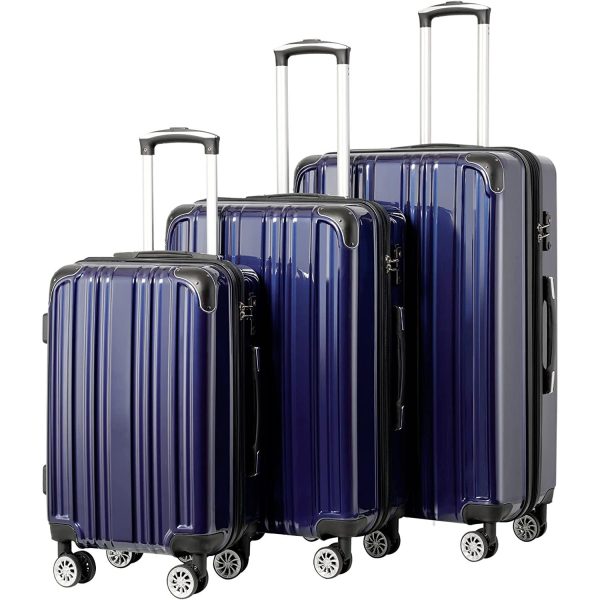 Luggage Expandable 3 Piece Sets PC+ABS Spinner Suitcase