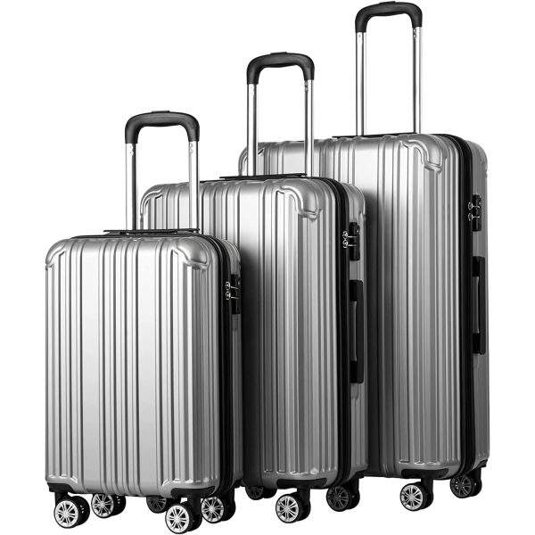 Luggage Expandable Suitcase PC+ABS 3 Piece Set with TSA Lock Spinner Carry