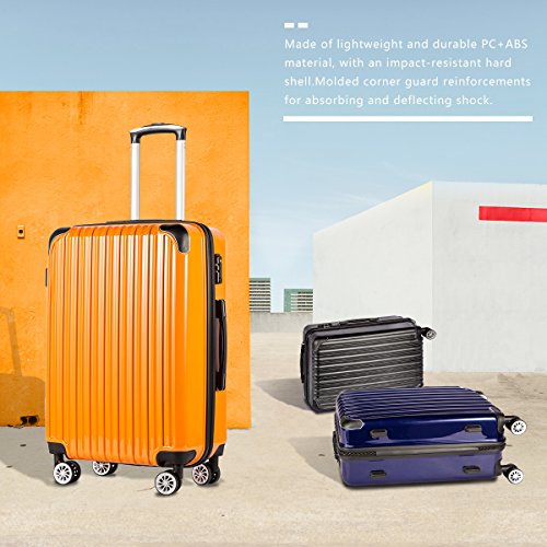 Luggage Expandable 3 Piece Sets PC+ABS Spinner Suitcase
