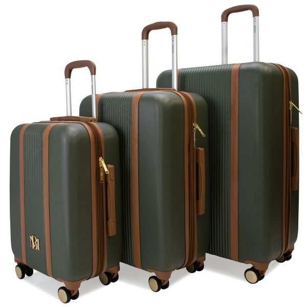 Mia 3 Piece Expandable Retro Luggage Set