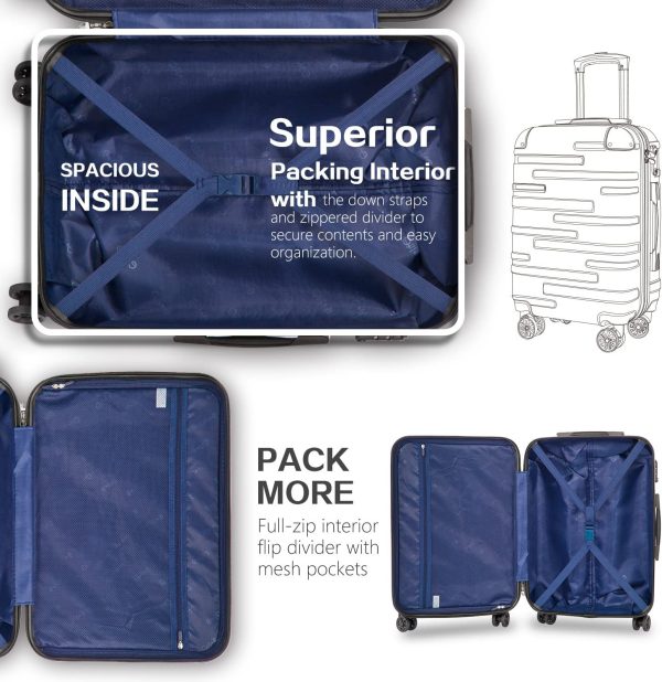 Luggage Expandable Suitcase 3 Piece Set with TSA Lock Spinner 20in24in28in