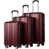 Luggage Expandable Suitcase PC+ABS 3 Piece Set with TSA Lock Spinner Carry