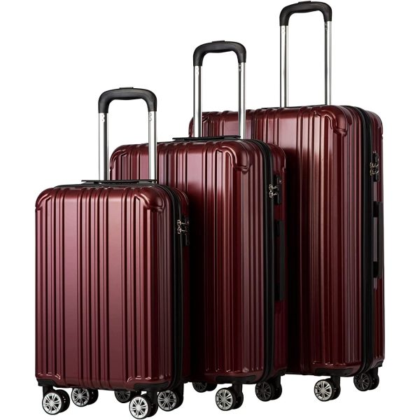 Luggage Expandable Suitcase PC+ABS 3 Piece Set with TSA Lock Spinner Carry
