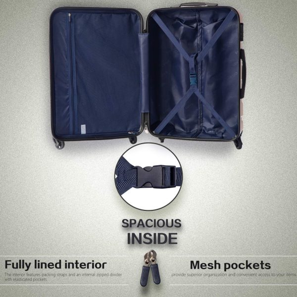 Coolife Luggage 3 Piece Set Suitcase Spinner Hardshell Lightweight TSA Lock