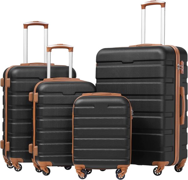Coolife Luggage 3 Piece Set Suitcase Spinner Hardshell Lightweight TSA Lock