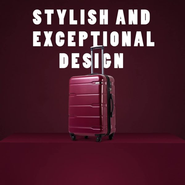 Luggage Expandable 3 Piece Sets PC+ABS Spinner Suitcase Built-In TSA lock 20 inch 24 inch 28 inch