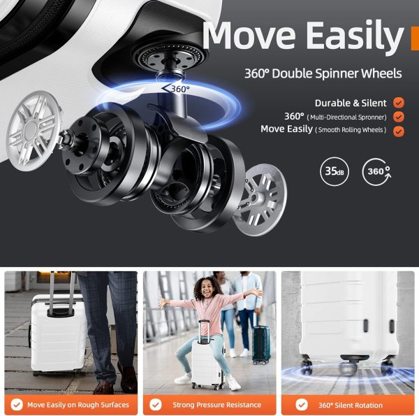 SHOWKOO Luggage Sets Expandable PC+ABS Durable Suitcase Sets Double Wheels TSA Lock Pink 3pcs