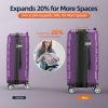 SHOWKOO Luggage Sets Expandable PC+ABS Durable Suitcase Sets Double Wheels TSA Lock Pink 3pcs