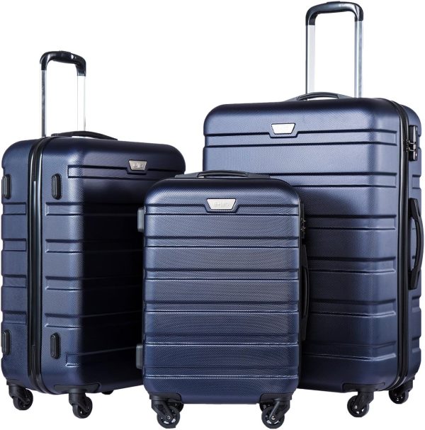 Coolife Luggage 3 Piece Set Suitcase Spinner Hardshell Lightweight TSA Lock