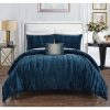 Chic Home Kerk 4 Piece Comforter Set Crinkle Crushed Velvet Bedding