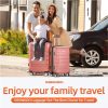 SHOWKOO Luggage Sets Expandable PC+ABS Durable Suitcase Sets Double Wheels TSA Lock Pink 3pcs