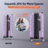 SHOWKOO Luggage Sets Expandable PC+ABS Durable Suitcase Sets Double Wheels TSA Lock Pink 3pcs
