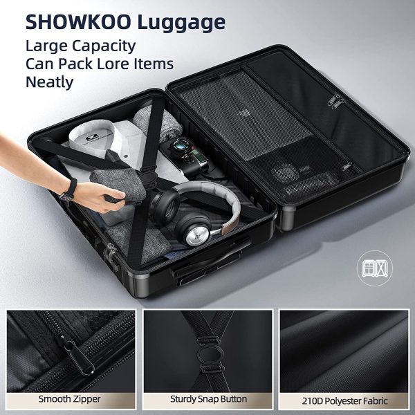 Luggage Sets Expandable ABS Hardshell 3pcs Clearance Luggage Hardside Lightweight Durable Suitcase sets Spinner Wheels Suitcase with TSA Lock