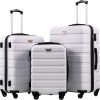 Coolife Luggage 3 Piece Set Suitcase Spinner Hardshell Lightweight TSA Lock