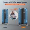 SHOWKOO Luggage Sets Expandable PC+ABS Durable Suitcase Sets Double Wheels TSA Lock Pink 3pcs