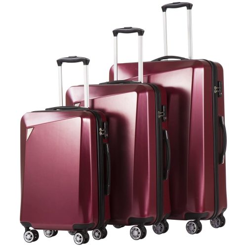 Luggage 3 Piece Sets PC+ABS Spinner Suitcase