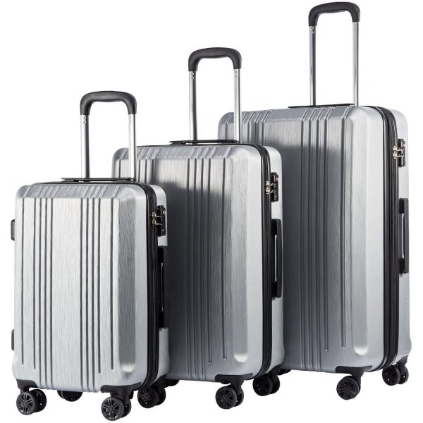 Luggage Expandable Suitcase PC+ABS 3 Piece Set with TSA Lock Spinner 20in24in28in