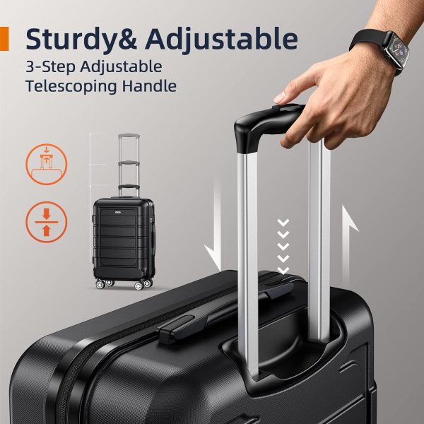 SHOWKOO Luggage Sets Expandable PC+ABS Durable Suitcase Sets Double Wheels TSA Lock Pink 3pcs