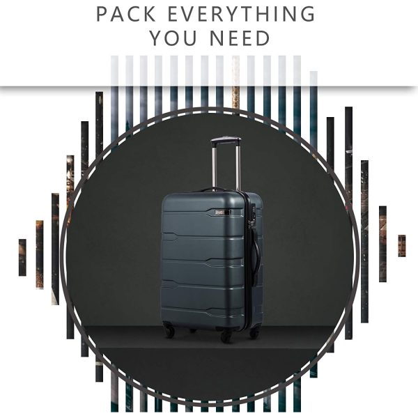 Luggage Expandable 3 Piece Sets PC+ABS Spinner Suitcase Built-In TSA lock 20 inch 24 inch 28 inch