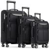 Luggage Sets 3 Piece Softside Expandable Lightweight Durable Suitcase Sets Double Spinner Wheels TSA Lock