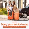 SHOWKOO Luggage Sets Expandable PC+ABS Durable Suitcase Sets Double Wheels TSA Lock Pink 3pcs