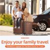 SHOWKOO Luggage Sets Expandable PC+ABS Durable Suitcase Sets Double Wheels TSA Lock Pink 3pcs