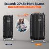 SHOWKOO Luggage Sets Expandable PC+ABS Durable Suitcase Sets Double Wheels TSA Lock Pink 3pcs