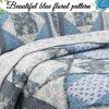 Cozy Line Monique Toile Patchwork 3-piece Reversible Cotton Quilt Set