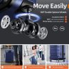 SHOWKOO Luggage Sets Expandable PC+ABS Durable Suitcase Sets Double Wheels TSA Lock Pink 3pcs