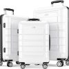 SHOWKOO Luggage Sets Expandable PC+ABS Durable Suitcase Sets Double Wheels TSA Lock Pink 3pcs