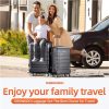 SHOWKOO Luggage Sets Expandable PC+ABS Durable Suitcase Sets Double Wheels TSA Lock Pink 3pcs