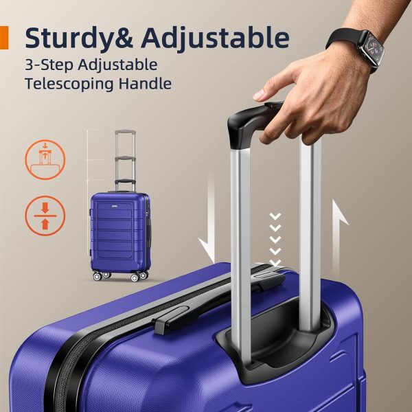 SHOWKOO Luggage Sets Expandable PC+ABS Durable Suitcase Sets Double Wheels TSA Lock Pink 3pcs