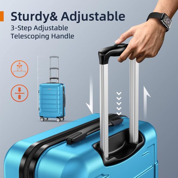 SHOWKOO Luggage Sets Expandable PC+ABS Durable Suitcase Sets Double Wheels TSA Lock Pink 3pcs