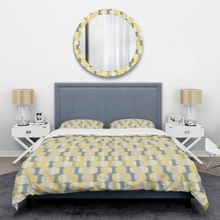 Designart 'Abstract Retro Geometrical Design II' Mid-Century Duvet Cover Set