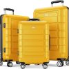 SHOWKOO Luggage Sets Expandable PC+ABS Durable Suitcase Sets Double Wheels TSA Lock Pink 3pcs